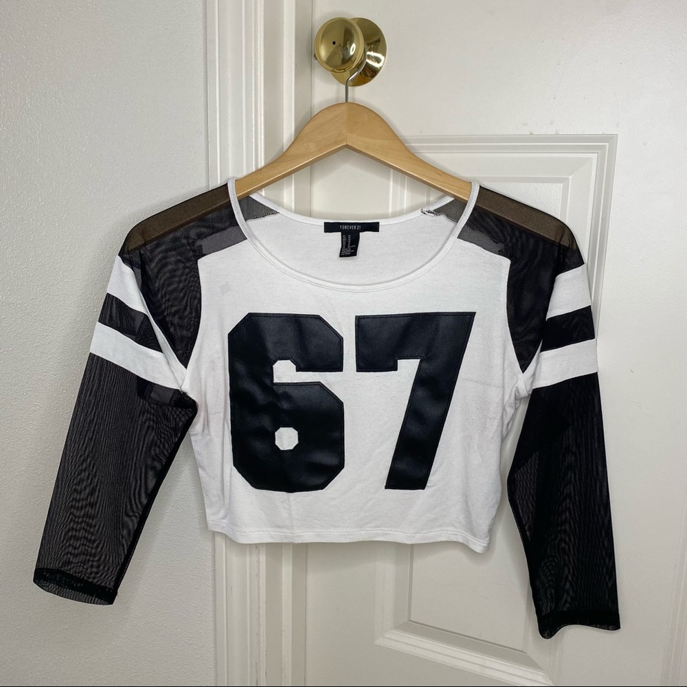 Forever21 Cropped Long Sleeve Top